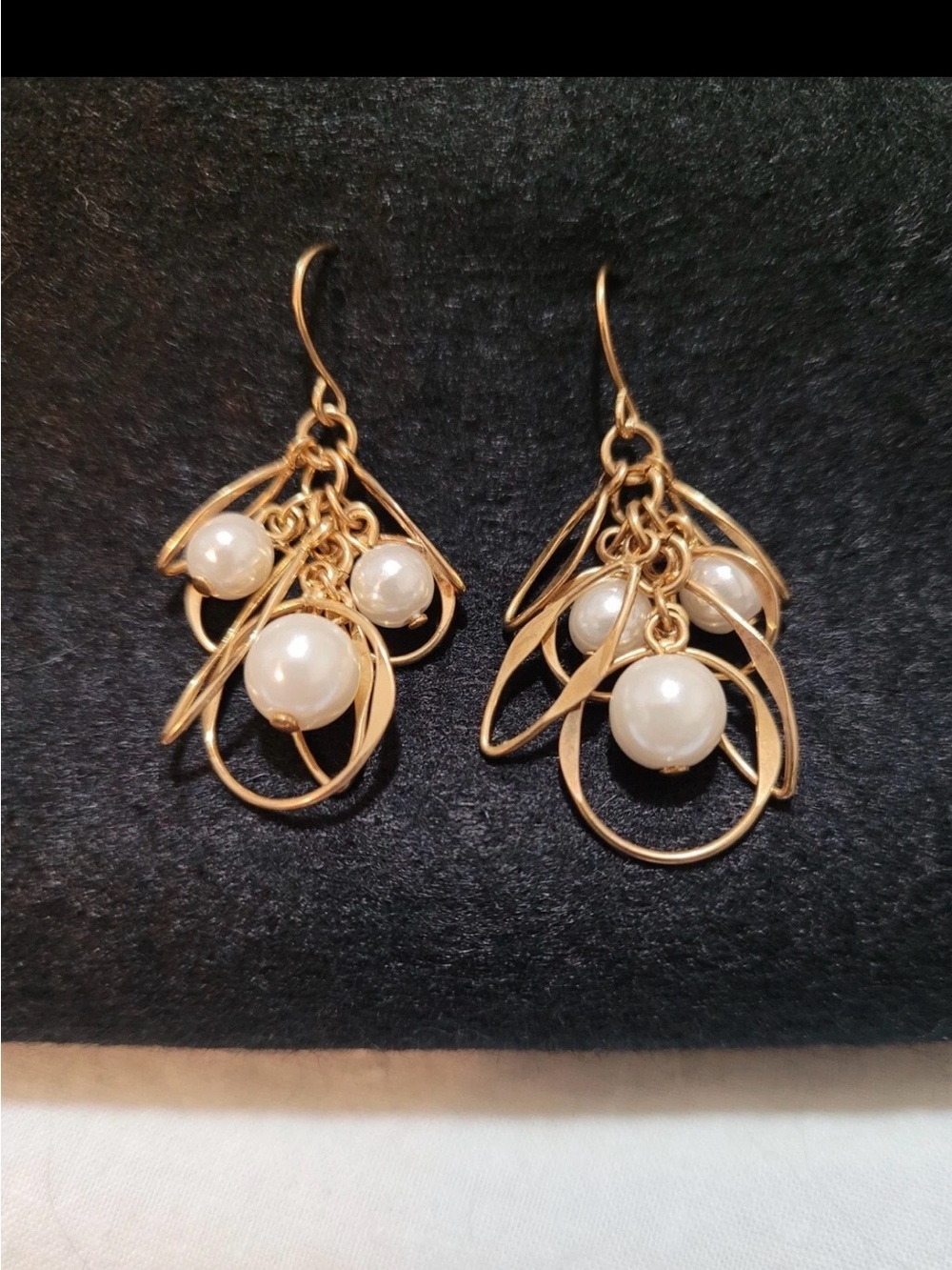 Faux Pearl Dangle Chandelier Earrings